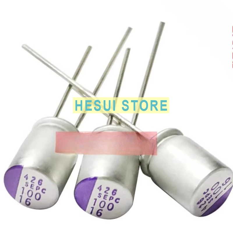Panasonic solid state electrolytic capacitor 16V100UF 6X9 SEPC 16SEPC100MW PANASONIC in-line