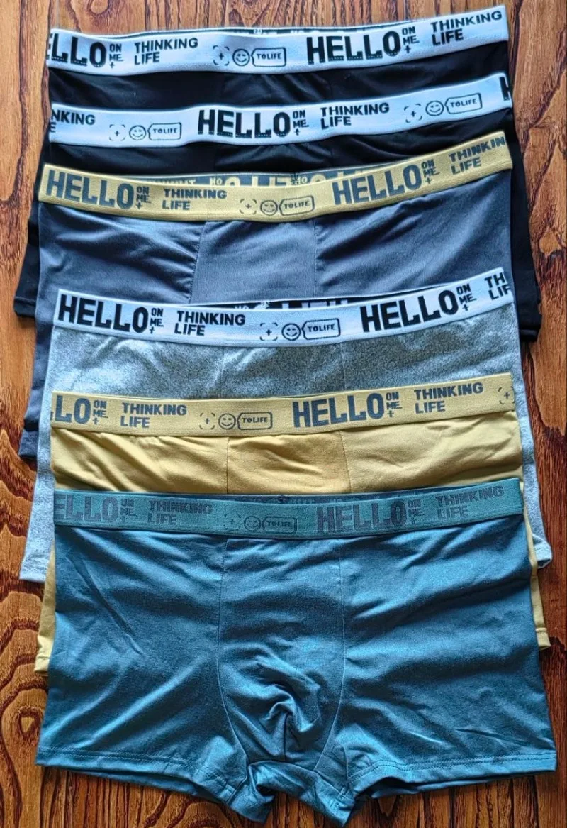 6-teiliges Set Herren-Unterwäsche Baumwoll-Unterhosen Reine Baumwolle Männer-Slips Atmungsaktive Boxershorts Komfortabel Weich Übergröße – Detail 4