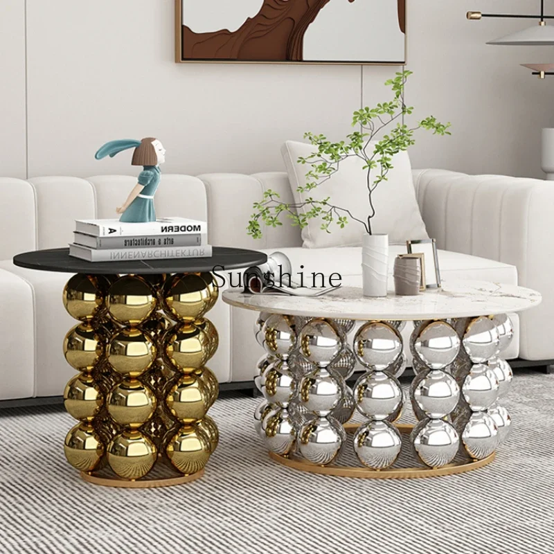 

Modern round sofa side few living room light luxury coffee table combination