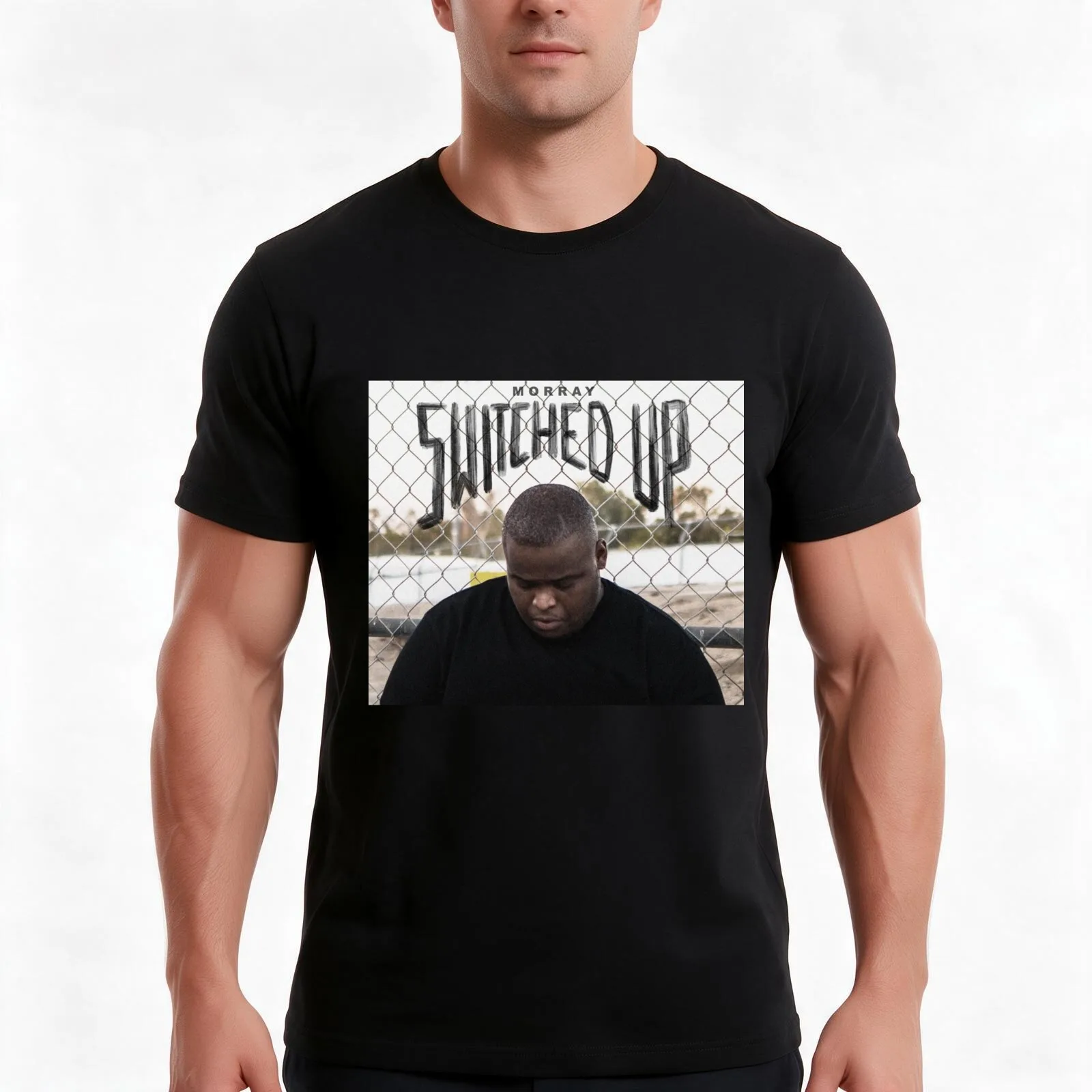Morray Switched Up T-Shirt, Summer Casual Cotton Tee, Oversized Streetwear Tops, Vintage Graphic Print, Loose Fit Short Sleeve