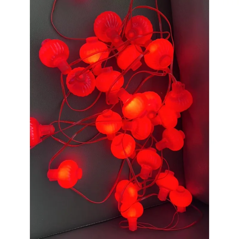 LED red lantern string, festive atmosphere, Spring Festival, Christmas, holiday atmosphere, decorative light, 10M 25 light