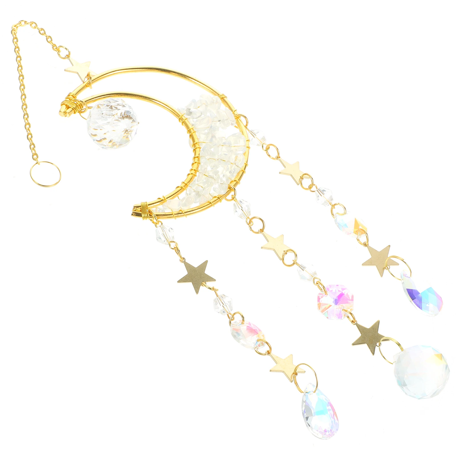 

Car Moon Hourglass Pendant Miss Decoration Catcher Metal Strips for Windows Hanging Garden Suncatcher