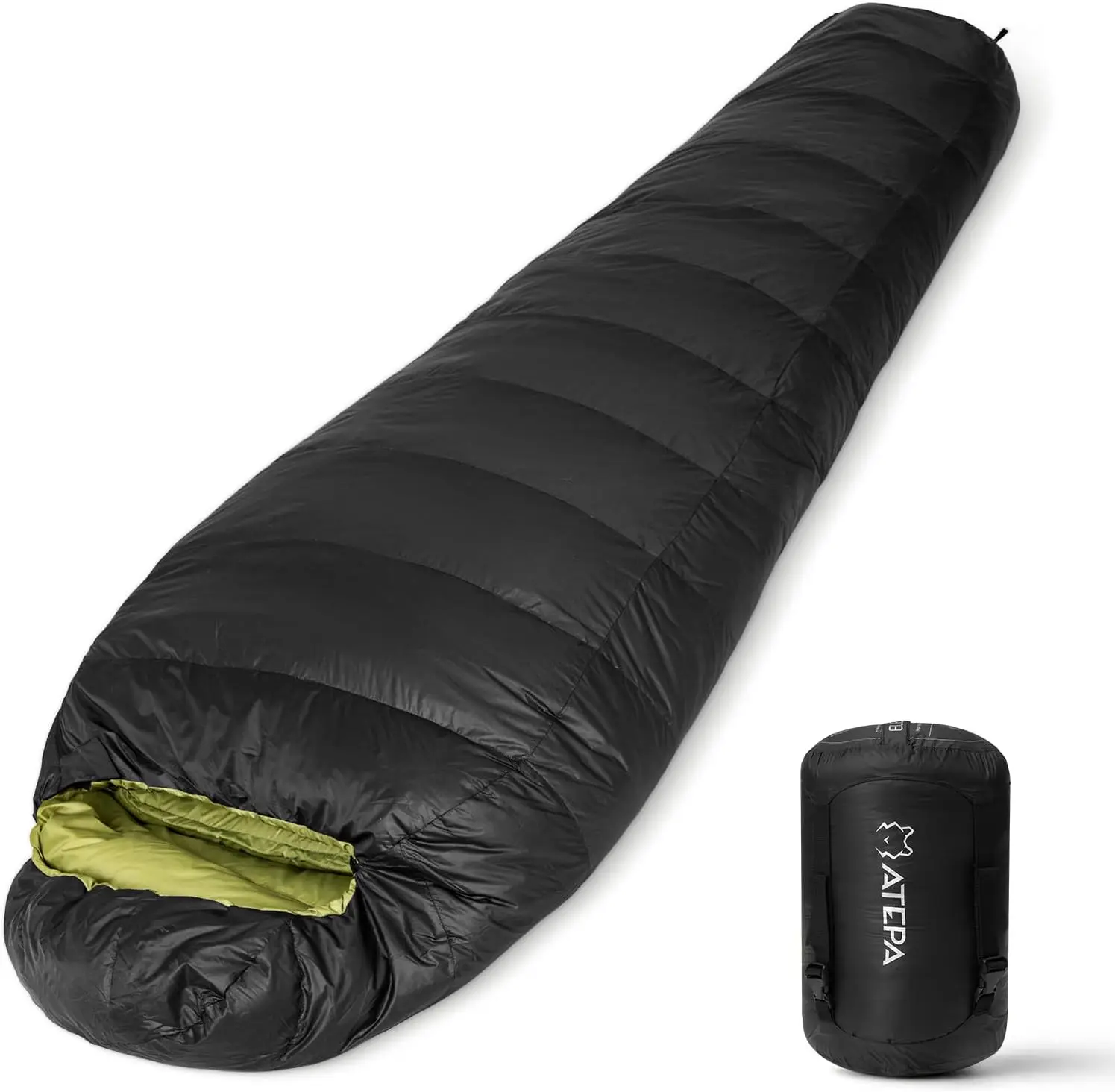 Ultralight Down Sleeping Bags for Adults with 650FP, Cold Weather Waterproof Backpacking Werable Mummy Sleeping Bag for Camping,