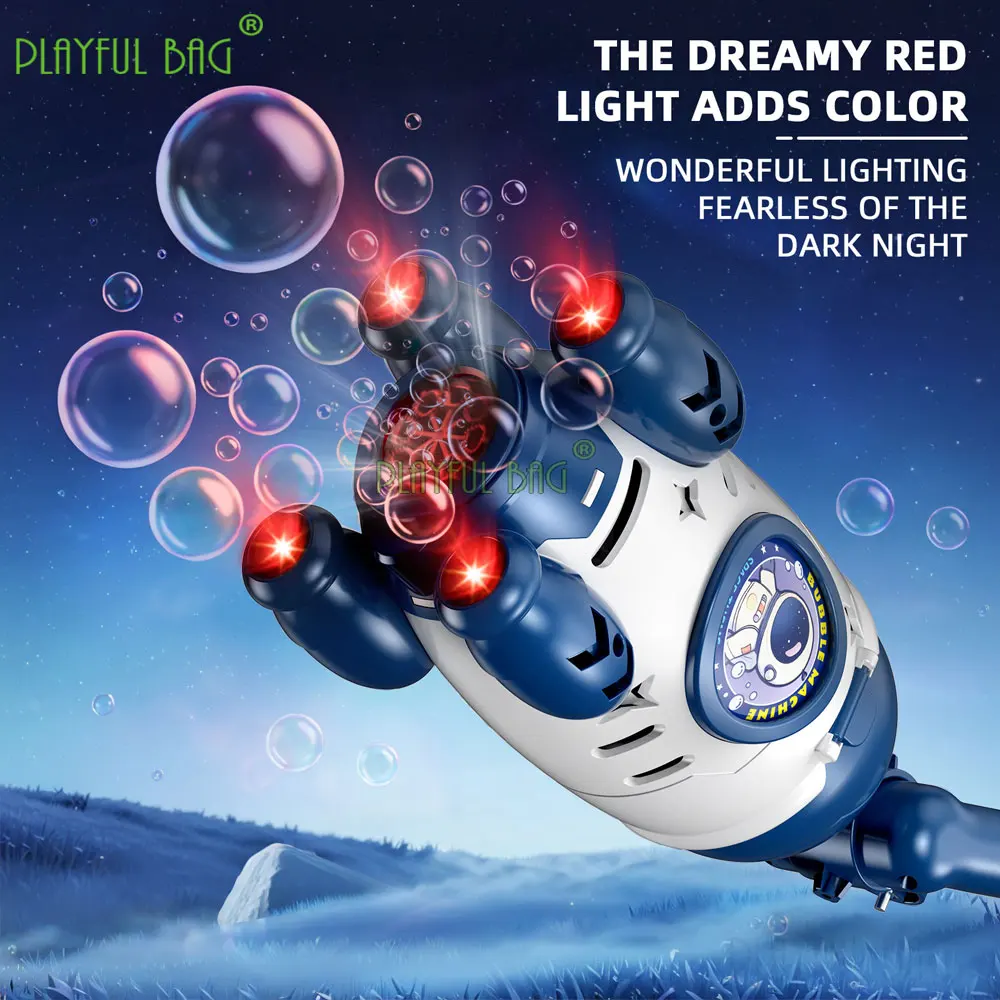 آلة فقاعة الصواريخ منفاخ كهربائي أوتوماتيكي مع أضواء LED منفاخ فقاعات للدراجات النارية والدراجة الذيل جبل لعبة هدية VG245 #3