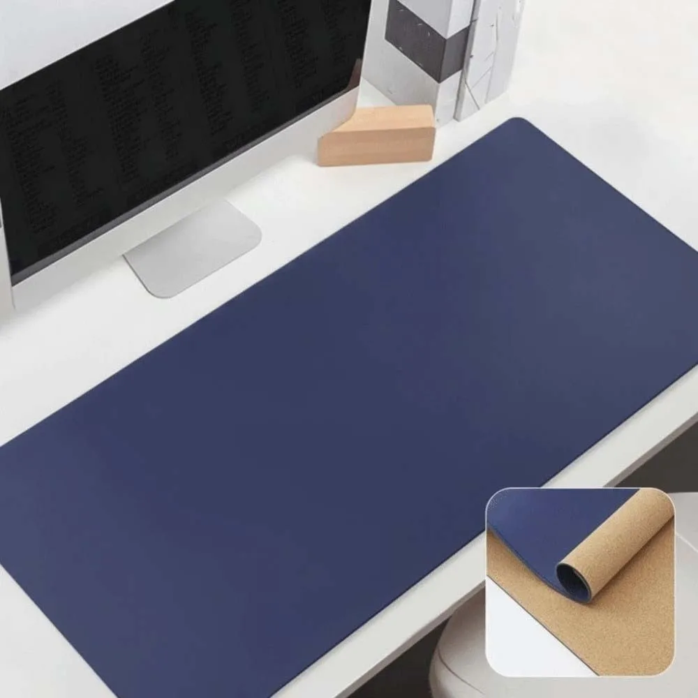 Mouse Pad Leather Writing Pad Waterproof Cork Table Protector Premium Minimalist Keyboard Mat Workers