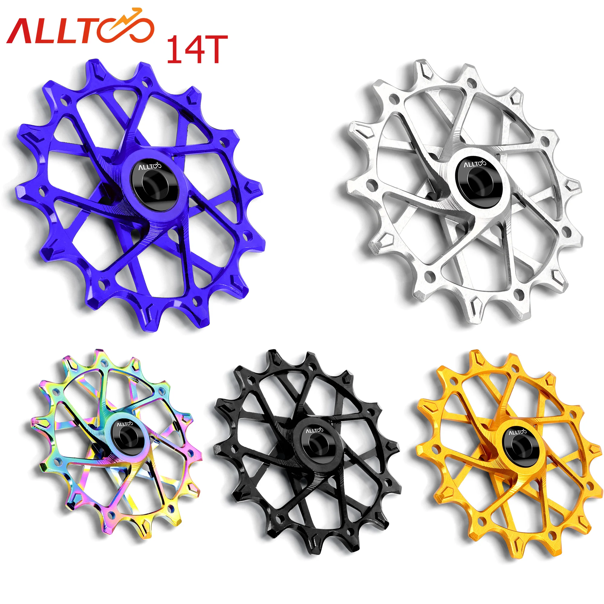 ALLTOO Cycling Part 14T Derailleur Jockey Guide Wheel MTB Road Bike Folding Bicycle Ceramic Bearing For SHIMANO SRAM XX1 X01 XTR