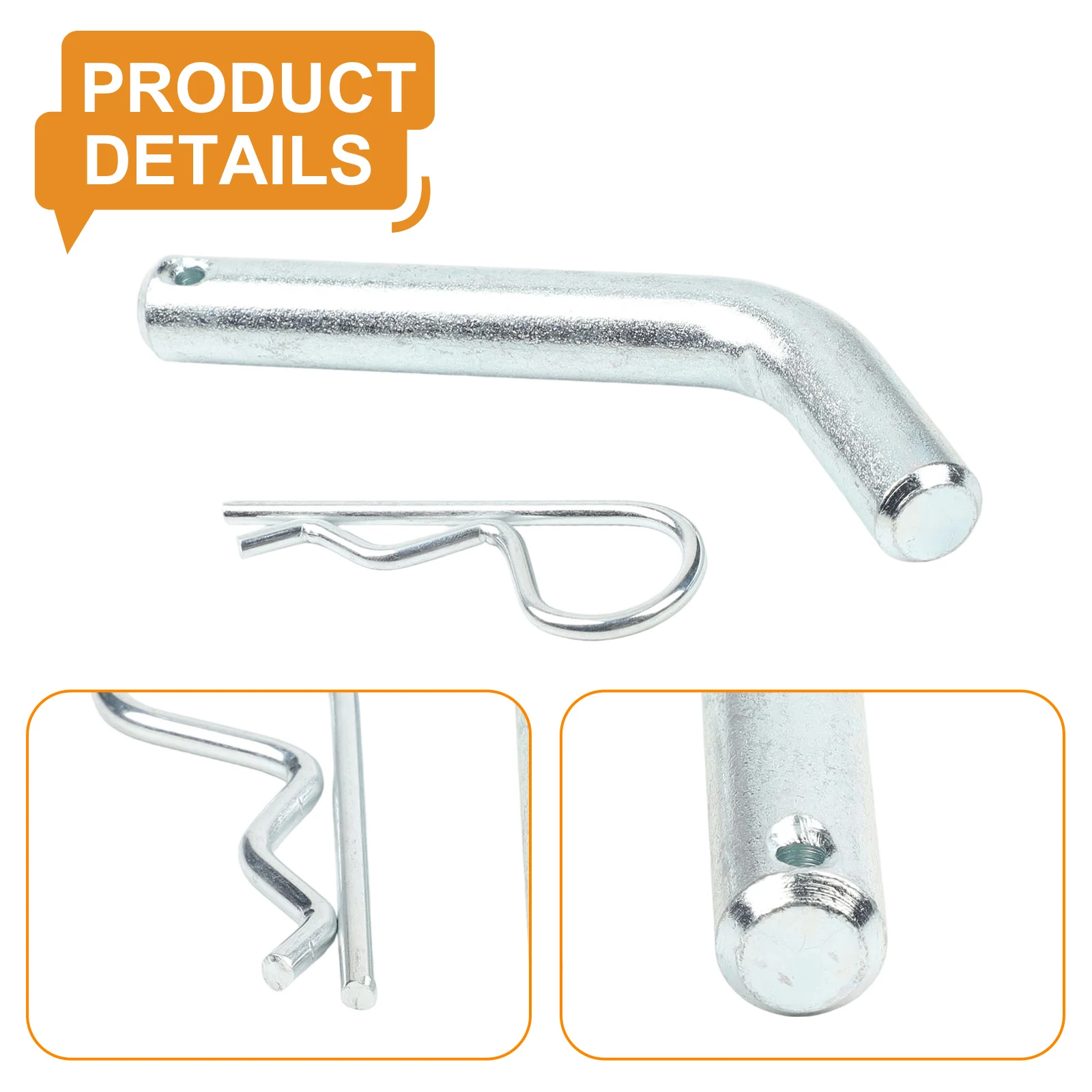5/8 Inch Trailer for hitch Pin with Clip for 2x2 Receiver Tubes - Zinc Coated Steel Lock for Secure Trailer Accessories