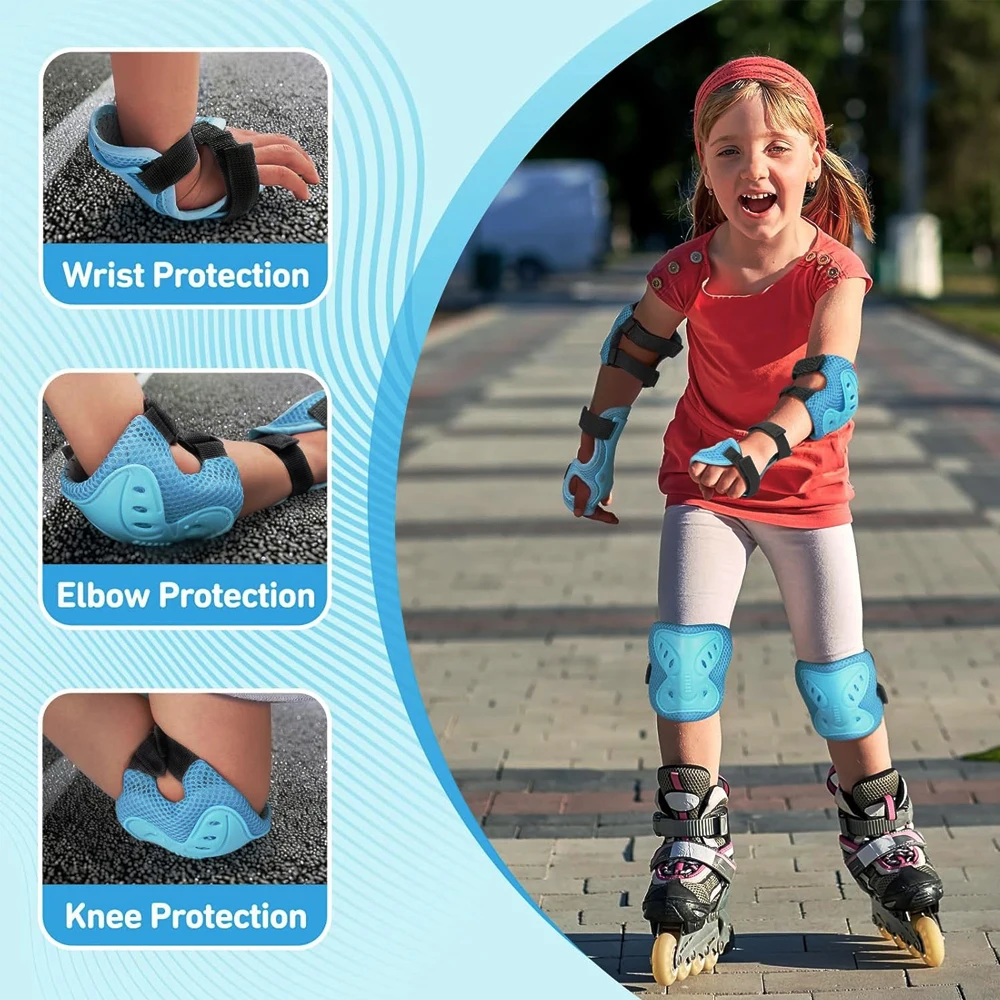 Kids 3-10 Years Knee Pad Elbow Pads Guards Protective Gear Set for Roller Skates Cycling BMX Bike Skateboard Inline Skatings Sco