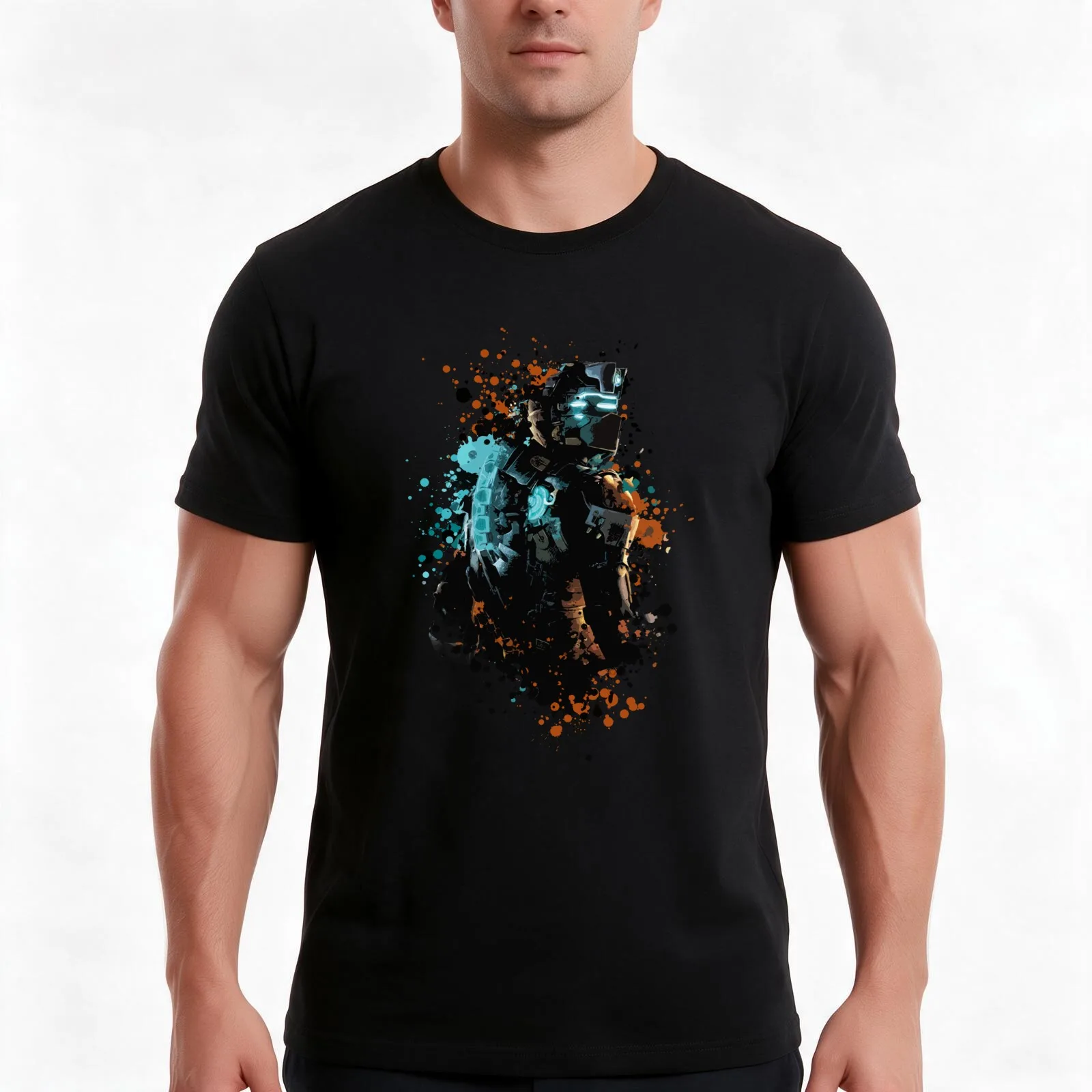 Dead Space Splatter Painting T-Shirt Summer Casual Cotton Tee Oversized Streetwear Tops Vintage Graphic Print 100% Cotton