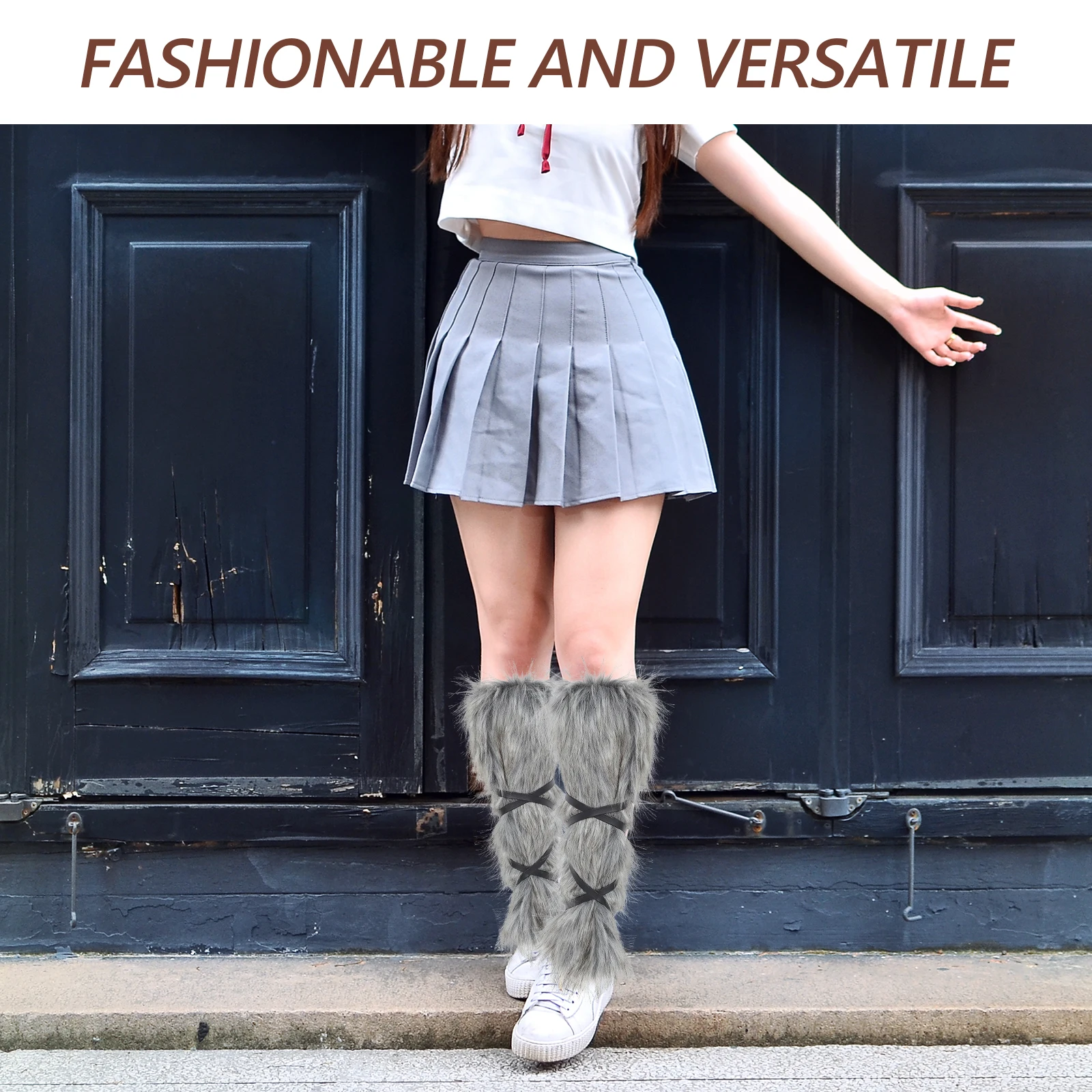 

2pcs Strap Leg Warmers Long Grey Winter Viking Accessories ry Medieval Viking Accessories Men Leg Wraps Cosplay Halloween