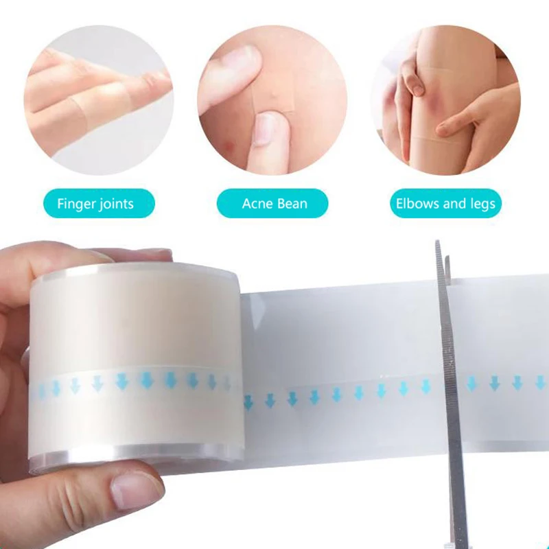 1 لفة ضمادات مساعدة الفرقة الغروانية المائية للعناية الفعالة بالجروح اضافية رقيقة لينة مقاوم للماء ذاتية اللصق ندبة غطاء الشريط