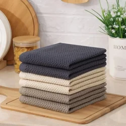 Cotton Honeycomb Towel Dishcloth Ultra Soft Absorbent No Lint Quick Drying Portable Household Kitchen Cafe Outdoor Cleaning Tool