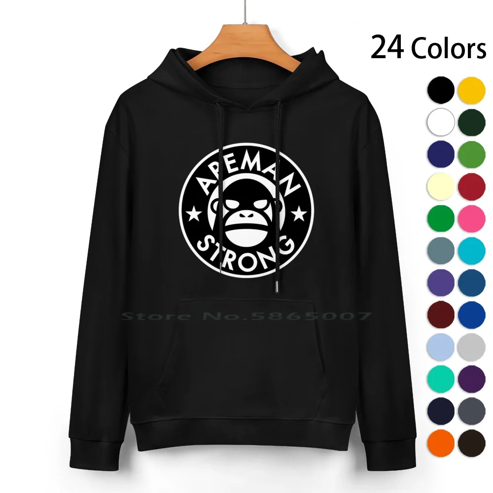 

Apeman Strong Pure Cotton Hoodie Sweater 24 Colors Weightlifting Powerlifting Barbells Collars Chalk Tape Strength Sport Logo