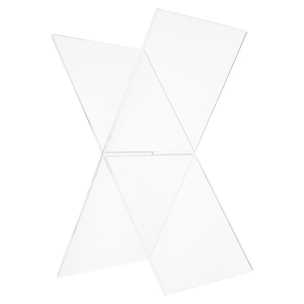 X-Shaped Acrylic Book Stand 4Mm Thick Desk Organizer For Reading Cookbook Bible Display Storage Rack Portable Document Holder