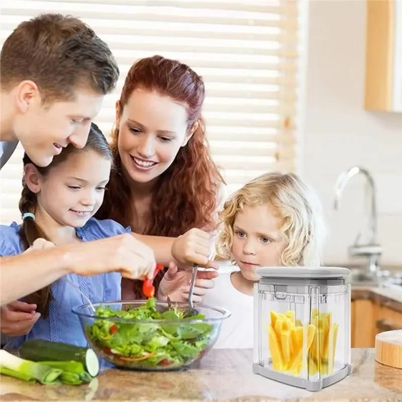 

For Kitchen Dicing Cutting Tool Multifunctional Manual French Fry Cutter With Replaceable Blades For Potatoes Cucumbers