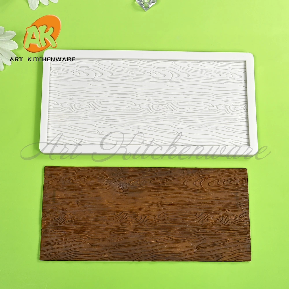 

3D Tree Bark Texture Silicone Mold Wood Grain Chocolate Fondant Mould Cake Decorating Tools DIY Clay Gypsum Model Kitchen Baking