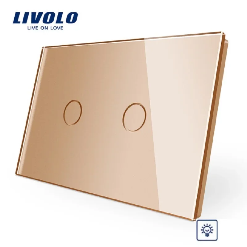 Imagem -03 - Livolo-touch Switch Vl-c302d81 Painel de Cristal us au Padrão Controle Dimmer Luz de Parede para Domótica