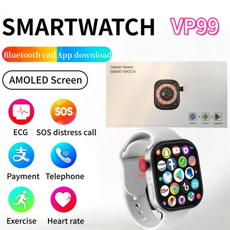 

VP99 Smart Watch Health Monitoring Uric Acid Blood Pressure Bluetooth call ECG+PPG Voice Bluetooth Call Health watch