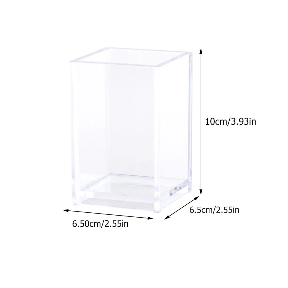 2 قطعة أصحاب القلم مربع شفاف صناديق تخزين سطح المكتب مكتب منظم القرطاسية الحاويات قلم رصاص المنظم #5