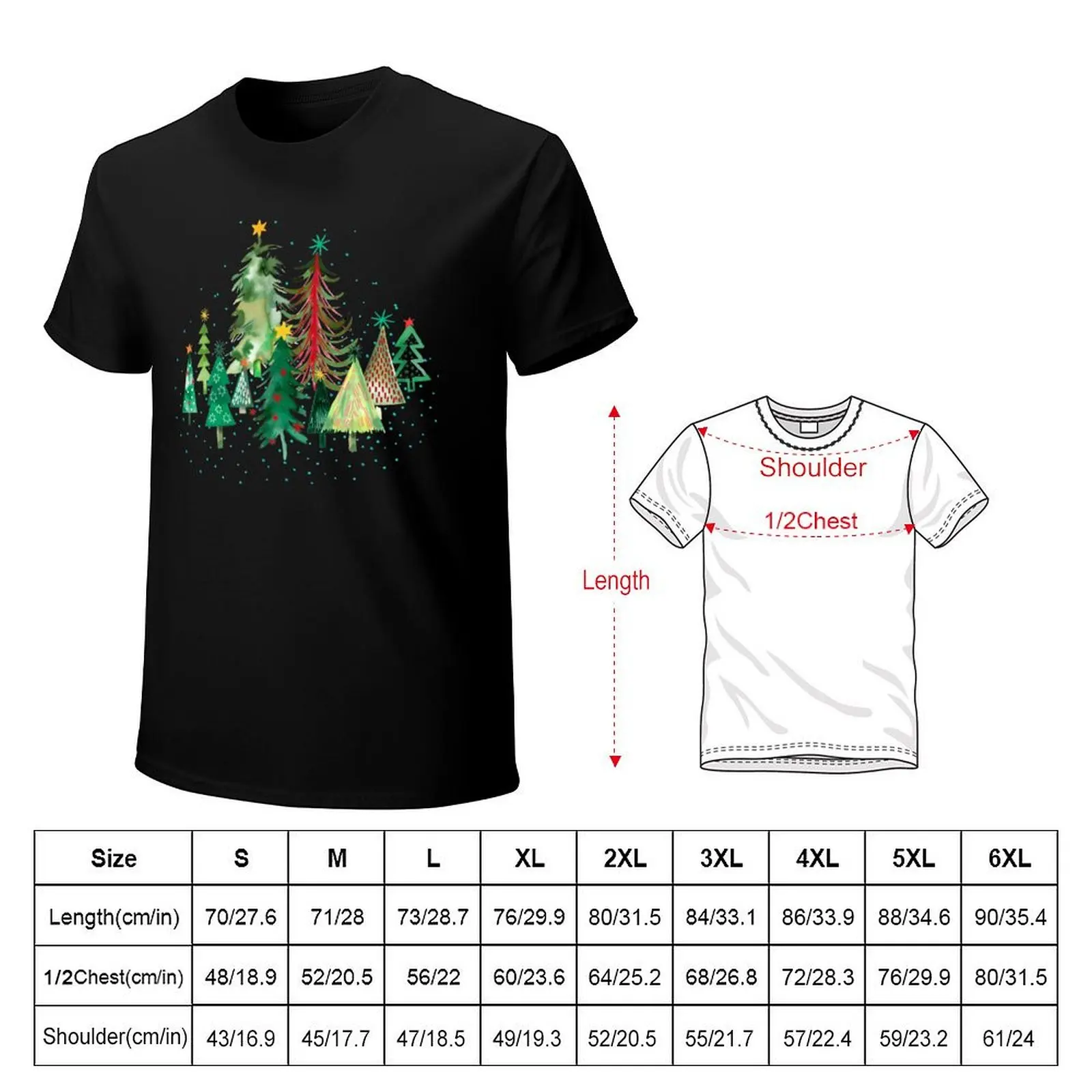 Pines and spruces forest - Christmas trees decorations pattern- Red green T-Shirt Running Performance Short Sleeve Tee