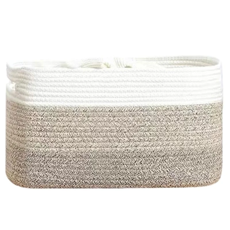 

652F Large Capacity Cotton Rope Organizers Handmade Cotton Rope Storage Baskets for Organization Functional Containers
