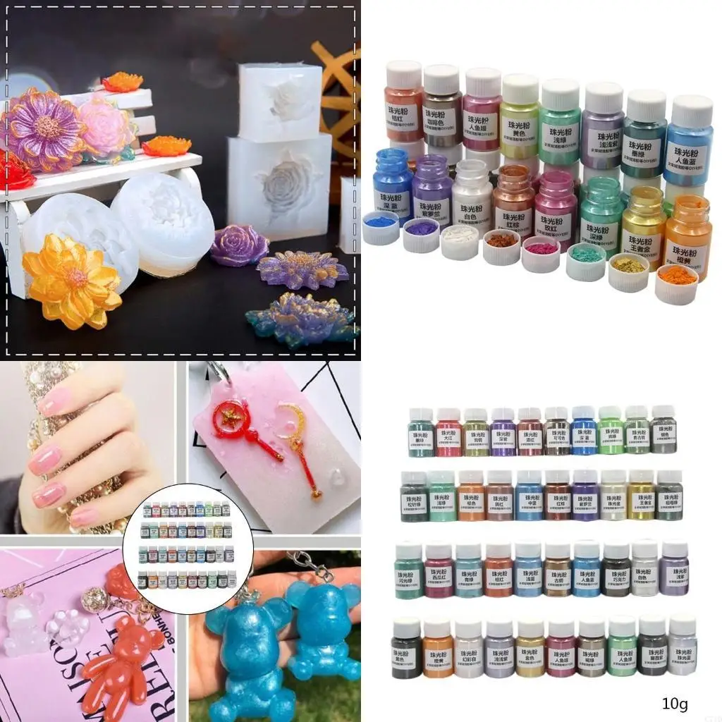 

40 цветов косметического класса перламутровый натуральный слюдяный минеральный порошок эпоксидная смола краситель