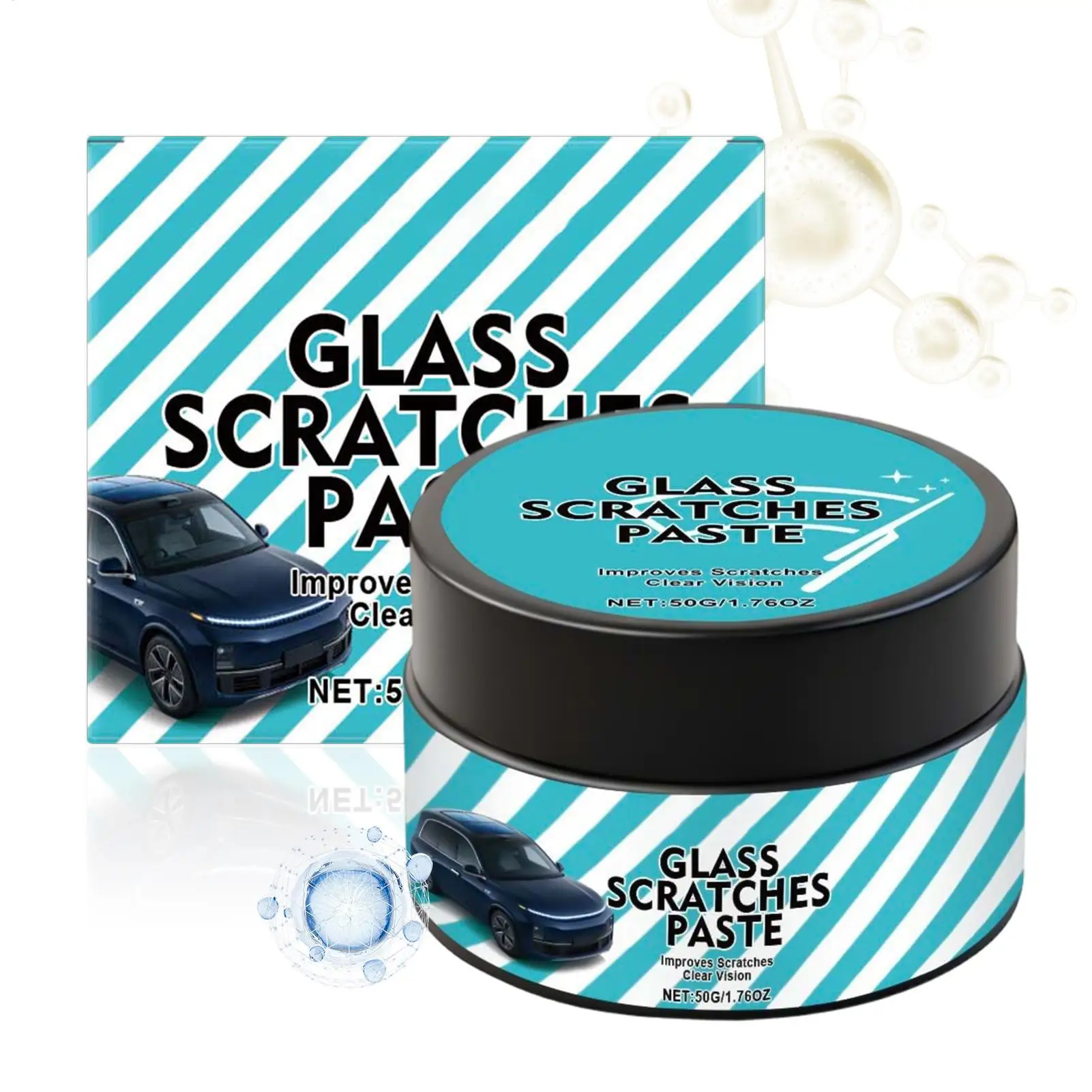 50g Car Scratch & Swirl Remover Paint Restoration Paste for Glass, Auto Detailing Compound for Exterior Finish Care Polishing