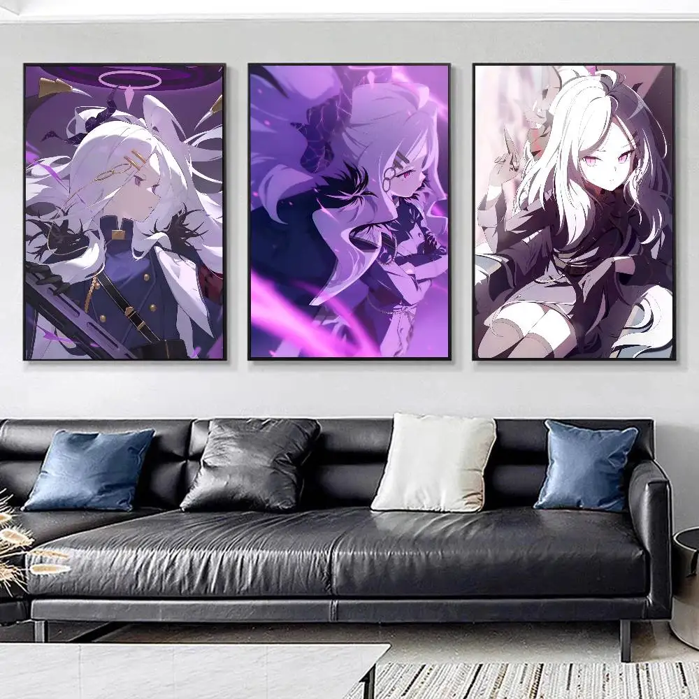 Anime Game Cute Blue Archive Sorasaki Hina Posters HD Print Vintage Wall Art Decor for Home Study Room