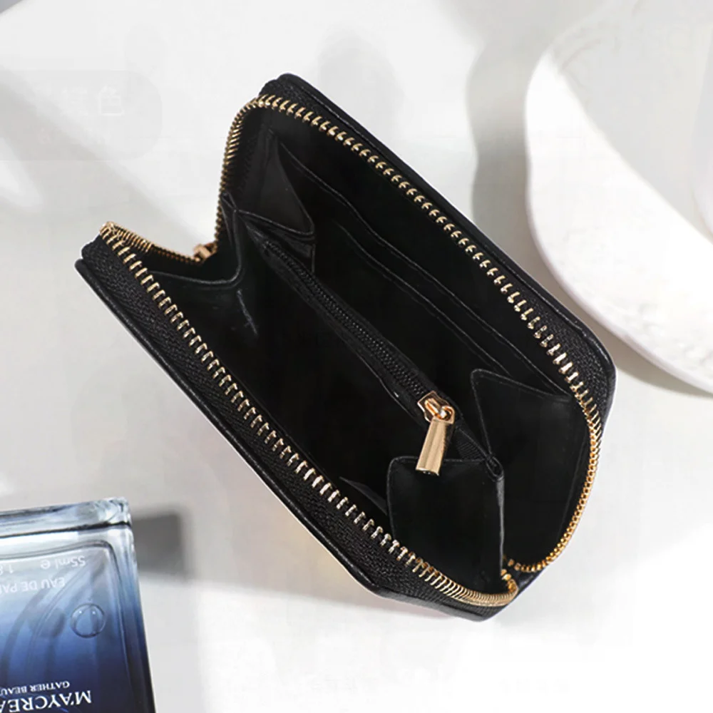 PU Contrast Color Stitching Women's Wallet Single Zipper Multi-function Large Capacity Short Clutch Bag