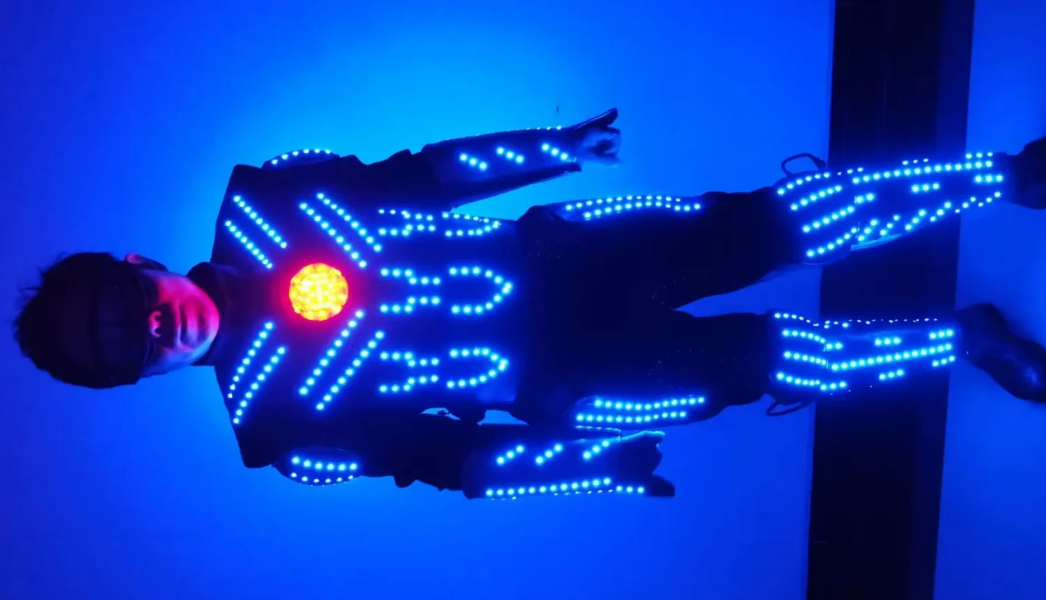 

future technology Lumious robot costume Captain America armor stage dance clothing light show halloween cosplay costumes