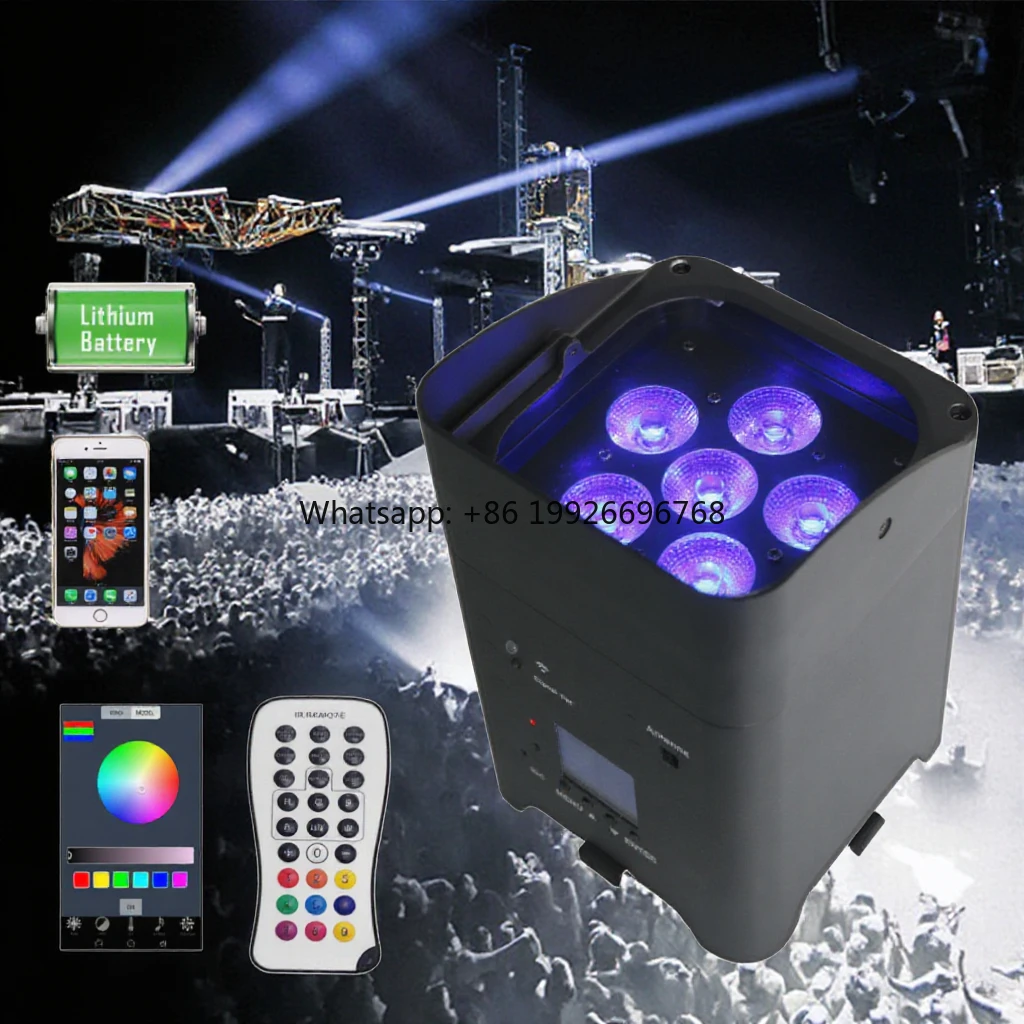 

New 6X15W 6IN1 LED Uplight WIFI+Wireless Stage Lights for Club Party Wedding Use