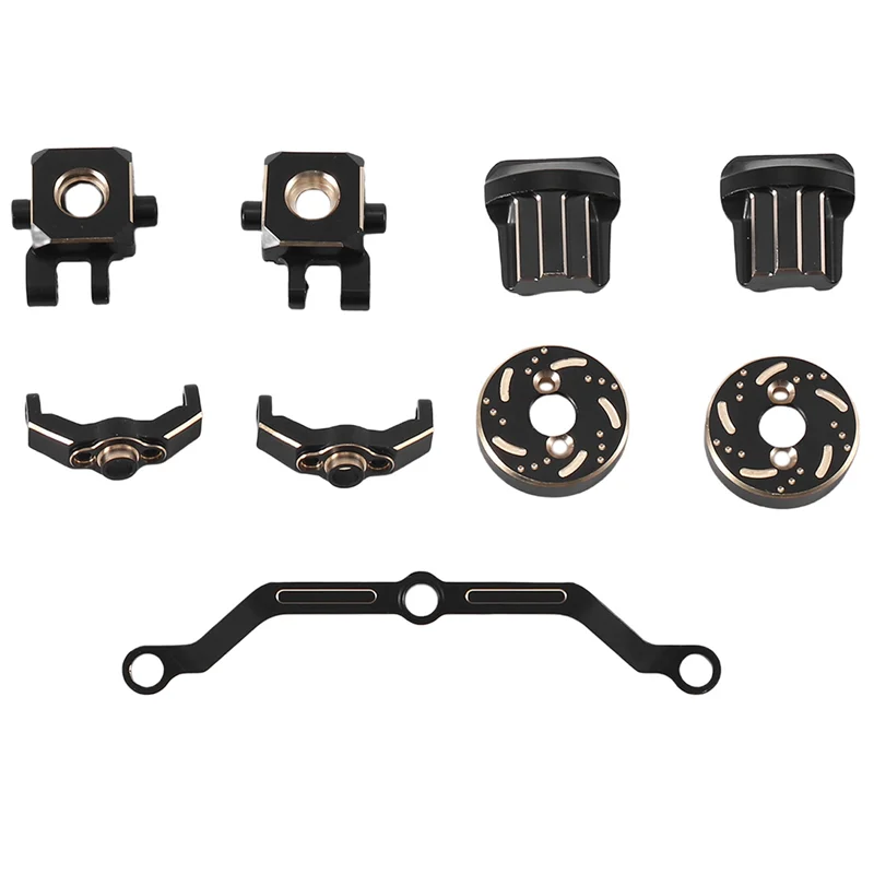 MACH-9Pcs Brass Weight Steering Rod Steering Block C-Hub Axle Cover For Traxxas TRX4M 1/18 RC Crawler Car Upgrade Parts