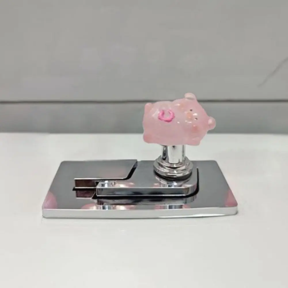 

Creative Luminous Cute Toilet Press Resin Pink Piglet Toilet Button Push Switch Durable Water Press Flush Button Women