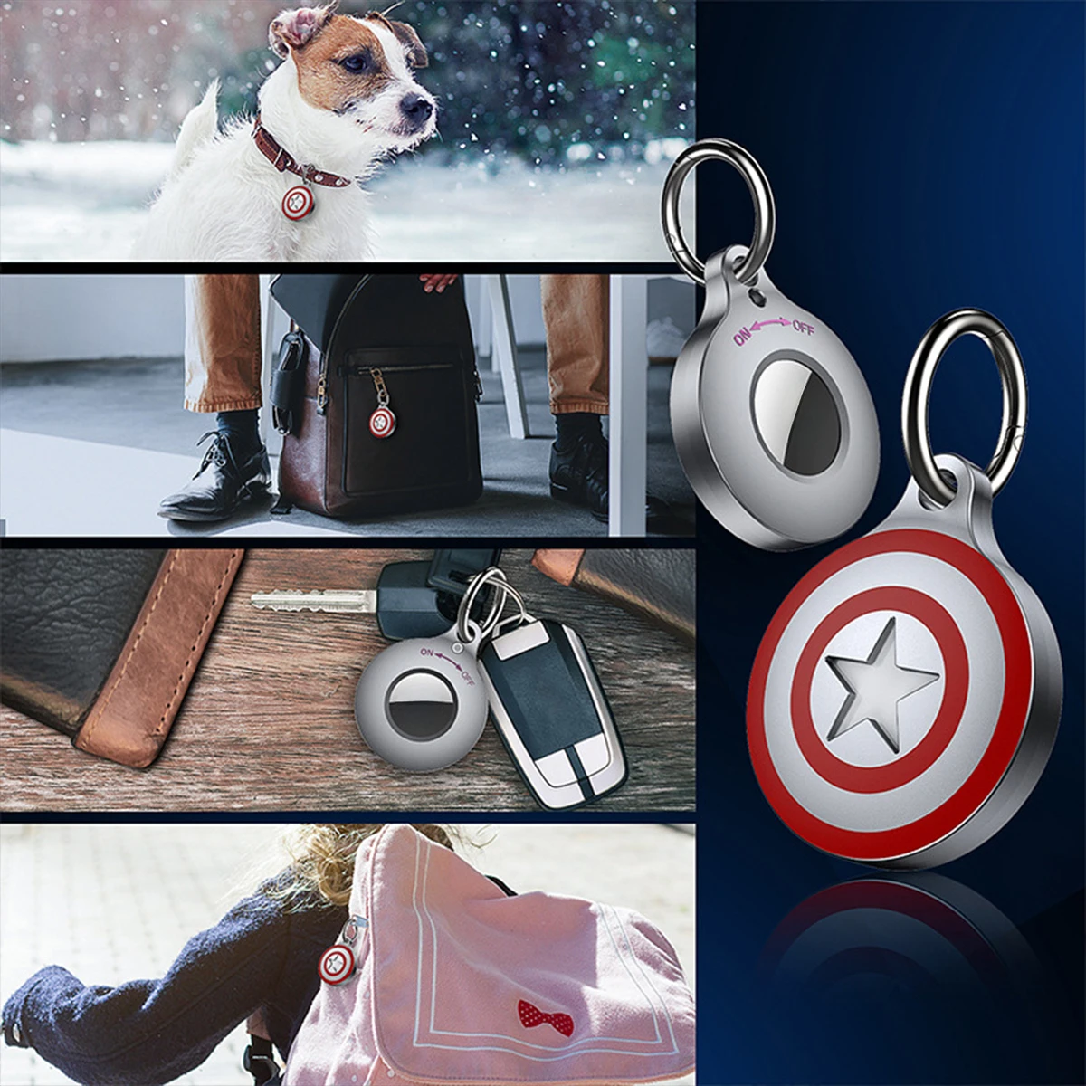 

Aluminum Metal Case For Airtag IPX8 Waterproof Keychain for Apple Air tag Holder Protector for Wallet Luggage Cat Dog Pets