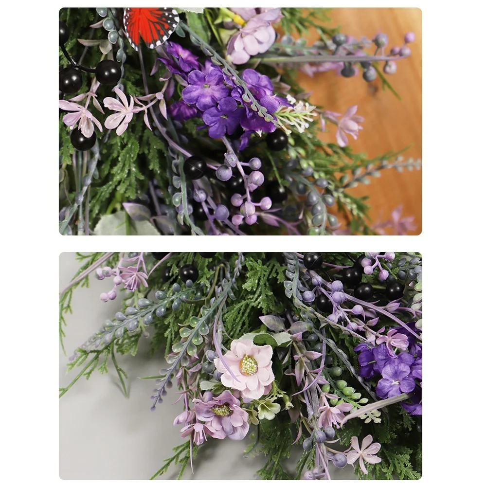 زهرة الحرير جدار ديكور الأرجواني روز صفير ريفي معلقة قطعة لغرفة المعيشة غرفة نوم مكتب مول 50x35 سم نسيج بلاستيكي #6