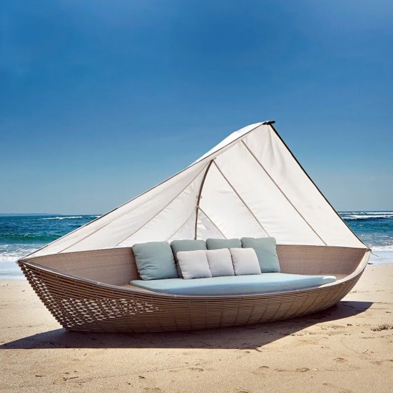 

Outdoor Beach Lying Leisure Outdoor B & B Villa Hotel Clubhouse Resort Sailing Shade Sofa Lying Bed