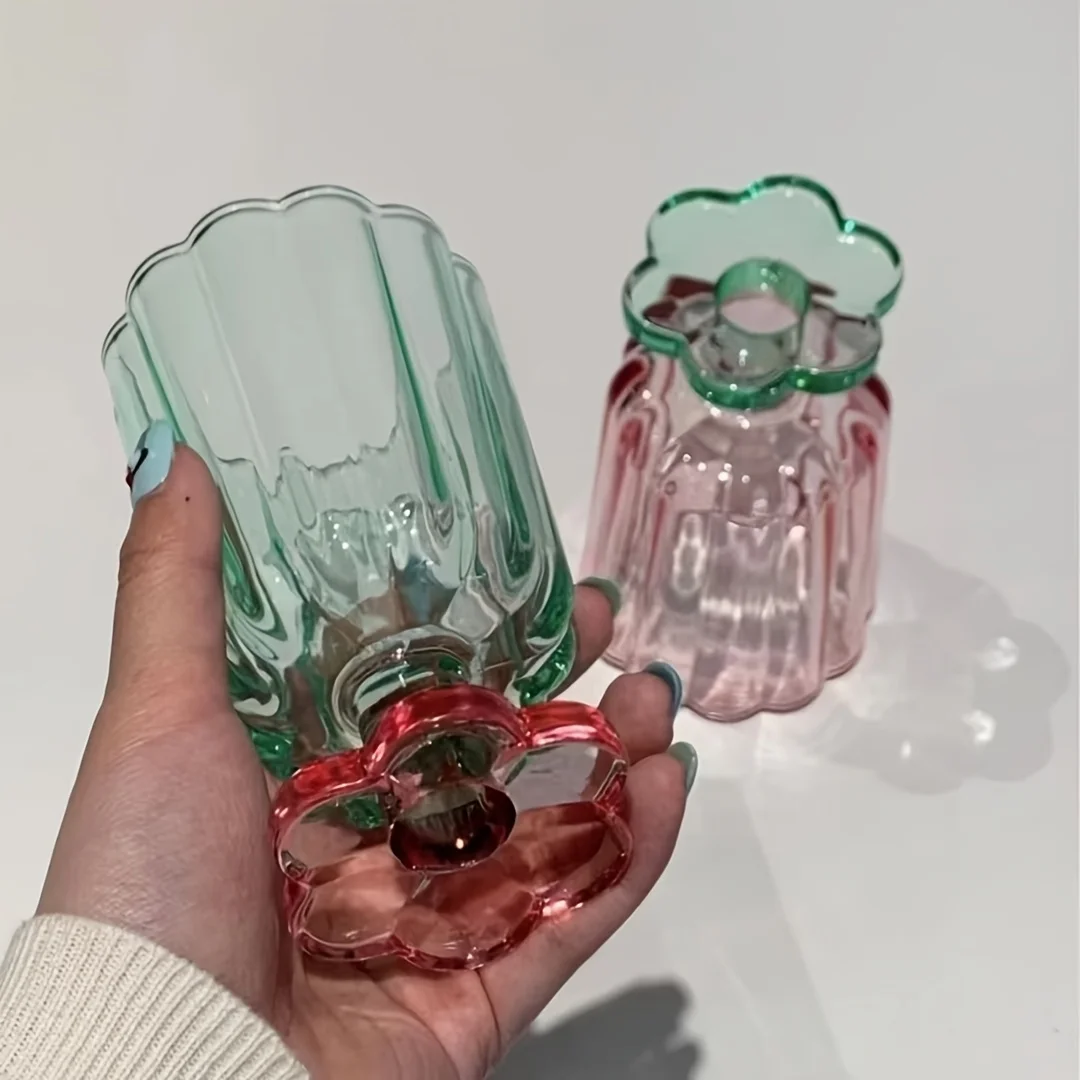 Minimalist Ins-style Colored Glass Cups - Short-stem Cocktail & Ice Cream Glasses for Summer Drinks, Ideal for Women