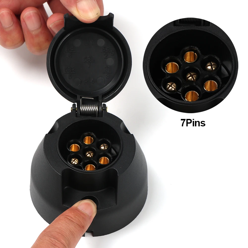 Adaptateur de connecteur électrique de prise de remorque ronde européenne 7 broches/13 broches 12V, 