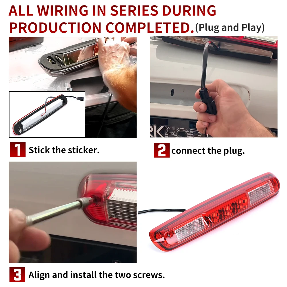25890530 25834790 Third Brake Light Cargo Lamp Fit For 07-14 GMC Sierra Chevy Silverado 1500 2500 3500  4.3L5.3L6.0L 6.6L V8