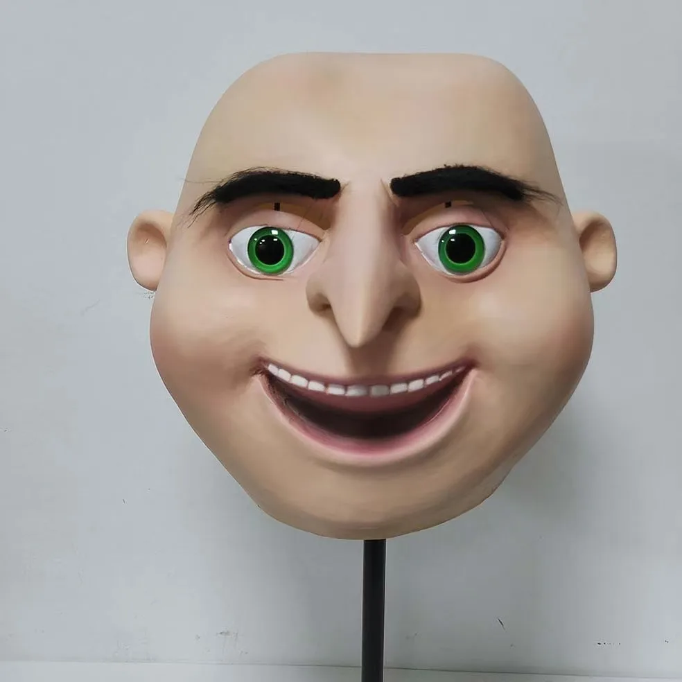 Anime Movies Gru Mask Full Head Mask Bald Head Men Cosplay Props Halloween Carnival Fancy Latex Mask Role Playing Party Prop