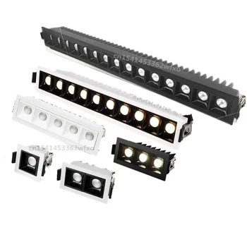 Dimmable LED grille light 2W4W6W10W20W30W Spot light line light embedded no main light downlight ceiling light business lighting