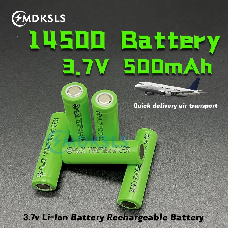 New 3.7v  14500 500mAh Li-Ion Battery Rechargeable Battery For Torch Led  Flashlight Toys+charger  High Power LED Flashlight
