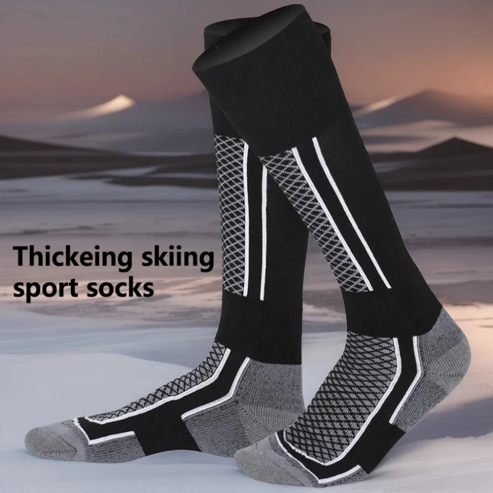 

2 Pair Winter Warm Ski Stockings Thickening Hiking Socks for Women Men Anti-Cold Skiing Outdoor Sport Stockings Snow Accessories