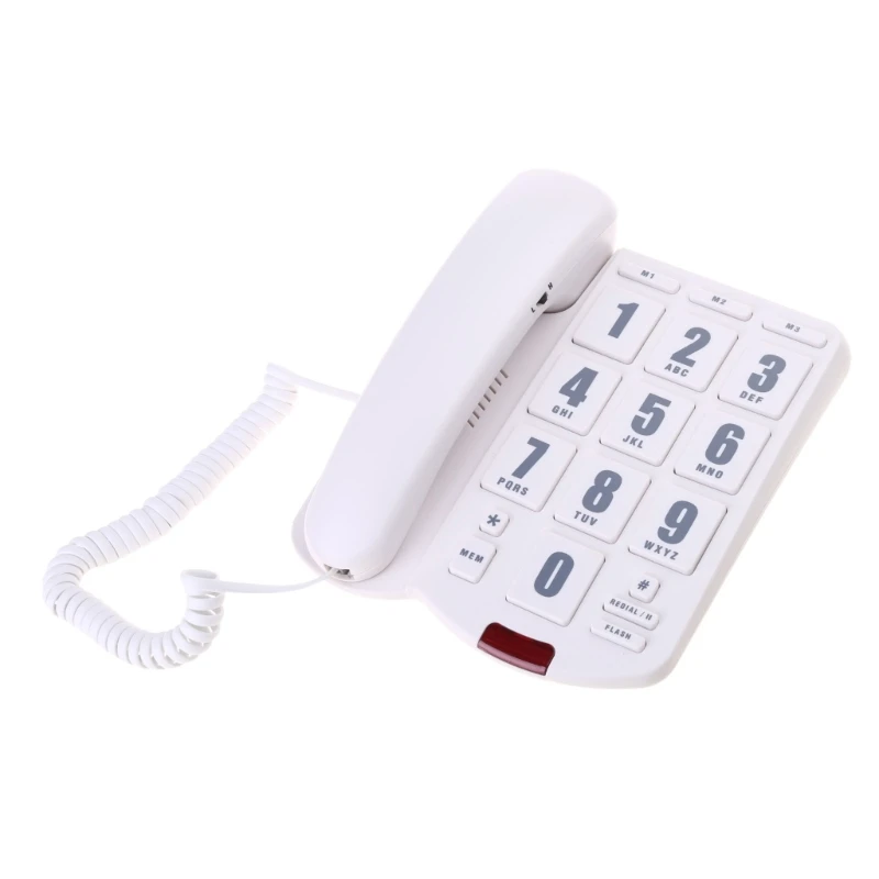 DN59 PK3000 Landline Phone Corded Desk Telephone with Large Buttons Loud Ringer Redial Memory for Seniors Desk Phone