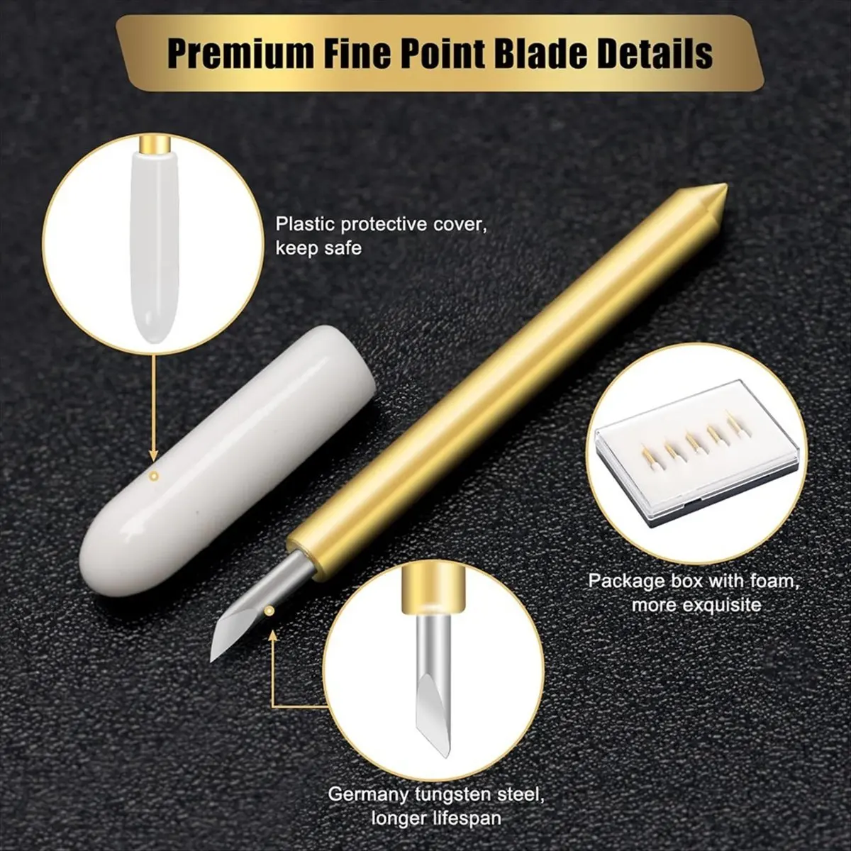 AA14 11Pcs Premium Fine Point Blade with Housing,for , Maker 3 with Housing for Cutting Film, Vinyl, Sticker