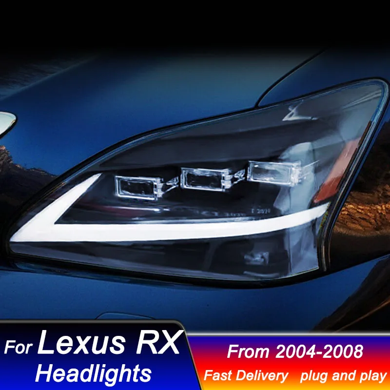سيارة Led المصابيح الأمامية لكزس RX 04-08 ترقية مصفوفة نمط كامل led رئيس مصباح DRL ديناميكية مصباح إشارة الجبهة ضوء الجمعية