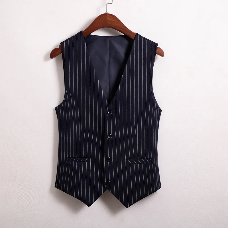 

Black Blue Office Vest Women V-neck Vest Waistcoat Femme Regular Fit Short Formal Vest Female Outerwear Spring Summer V312