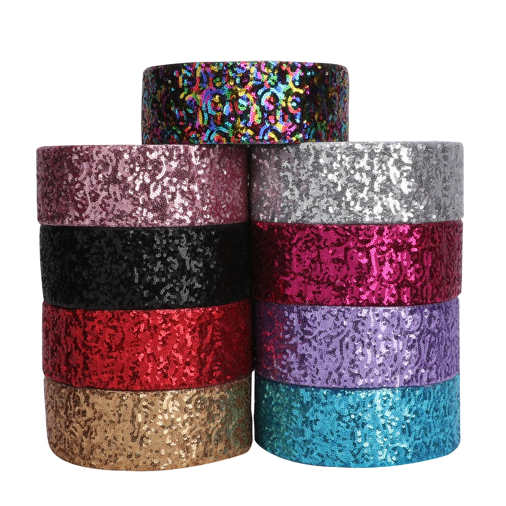 

[HSDRIBBON] 3inch 75mm HSD-Genuine roses series Sequin Ribbon 25Yards/Roll