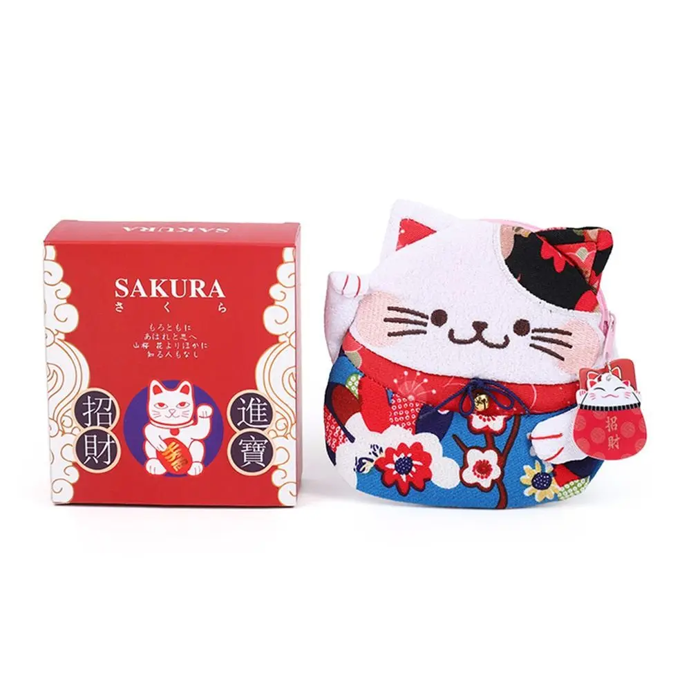 Bring Wealth Maneki Neko Lucky Cat Coin Purse Good Luck Handbag Accessories Fortune Cat Small Item Bag Cotton Creative Gift