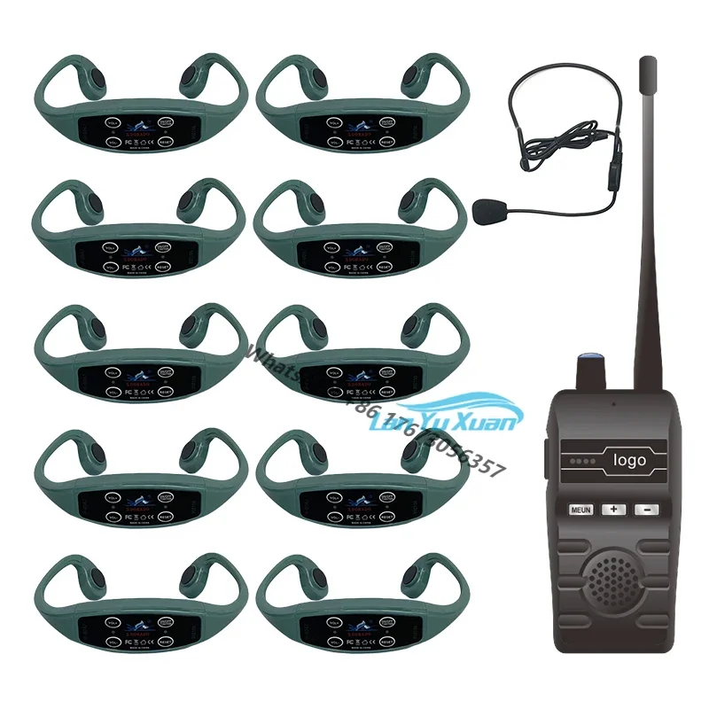 FM Wireless Transmission Swim Training System 1 H800 Audio BT Transmitter and Waterproof Headset 10 H904 Bone Conduction